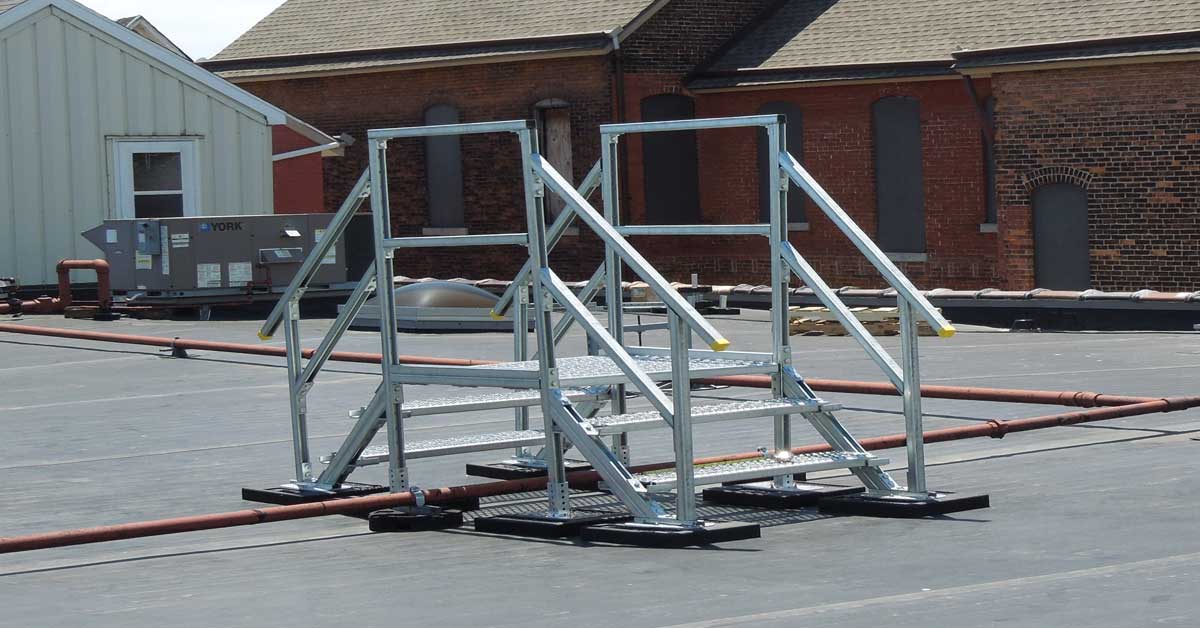 crossover stair system, Eberl Rooftop Support Systems Division
