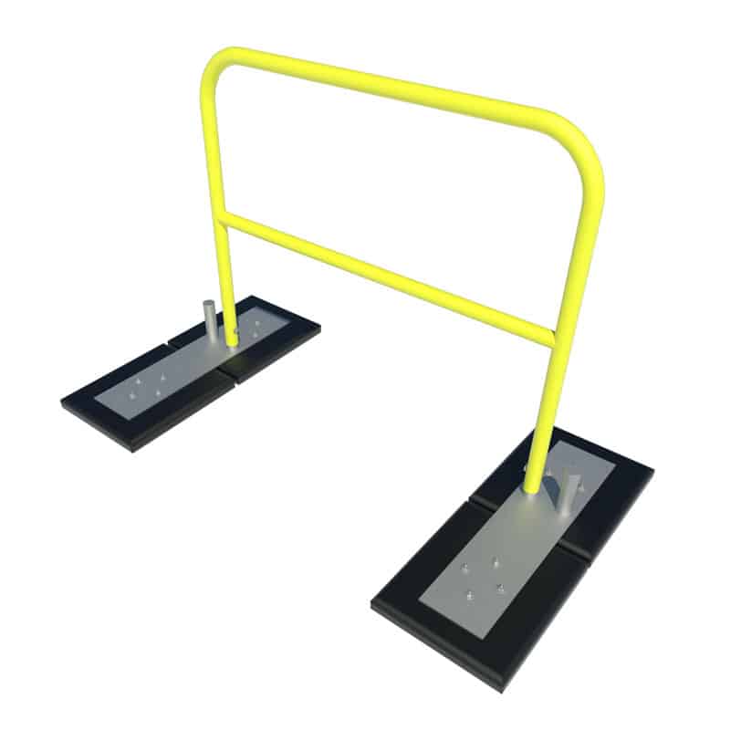 48" Safety Yellow Roof Railing | Roof Guard Rail System | RTS | Rooftop Support Systems | a Division of Eberl Iron Works, Inc. | Buffalo, NY