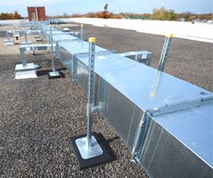 Roof Duct Supports, Roof HVAC, H-Stand Duct Supports Eberl Rooftop Support Systems Division
