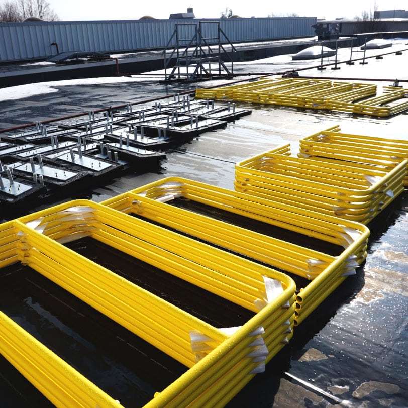 Roof Railing Roof Guard Rail System Eberl Rooftop Support Systems Division