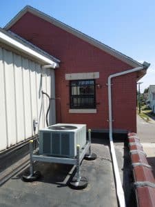 condenser unit support installed on rooftop
