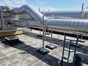 custom h-stands to support HVAC duct work