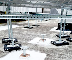 Wind and Seismic Bracing, including direct mount tie down bases Eberl Rooftop Support Systems Division