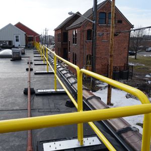 Roof Edge Secured w/ Fall Protection System | RTS | Rooftop Support Systems | a Division of Eberl Iron Works, Inc. | Buffalo, NY