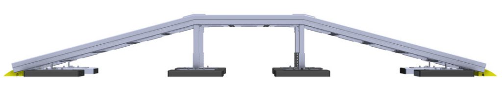 Crossover Ramp for Roof Safety. RTS-RAMP profile view. Ramp is placed over rooftop obstacles to provide safe navigation on rooftops