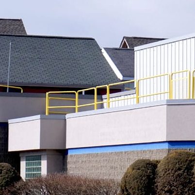 Application Shot Of Installed Roof Fall Protection | RTS | Rooftop Support Systems | a Division of Eberl Iron Works, Inc. | Buffalo, NY