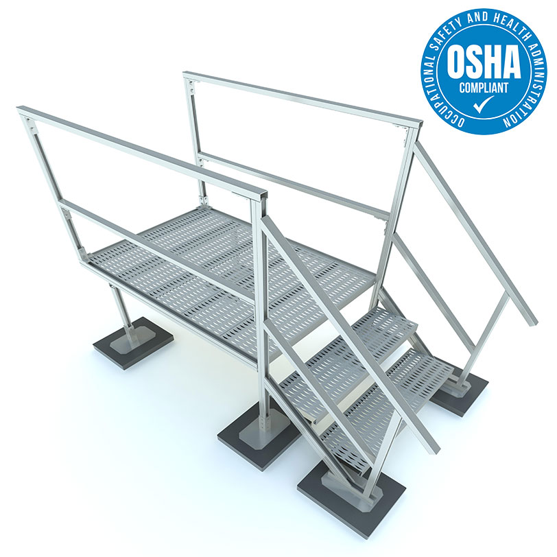 Crossover Roof Stair | OSHA Compliant | Rooftop Support Systems | RTS | a Division of Eberl Iron Works, Inc. | Buffalo, NY