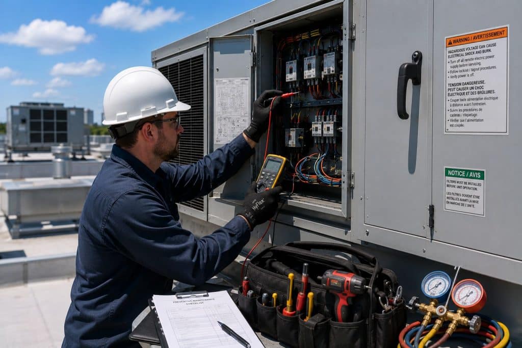 Heavy Duty HVAC Equipment Maintenance on Rooftops